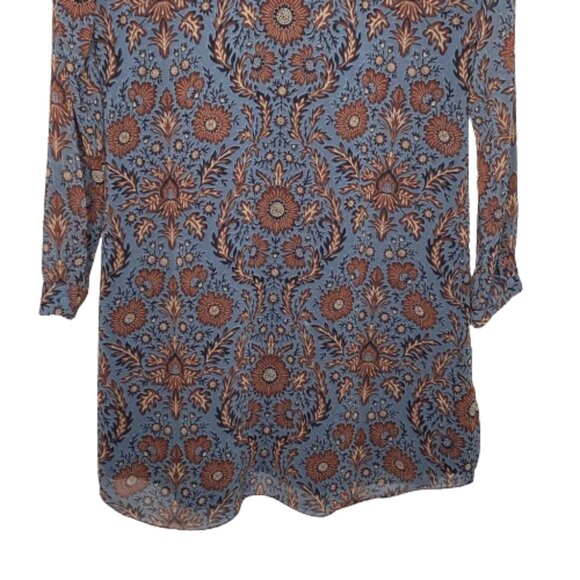 Cabi Womens Provincial Floral Bohemian Shift Dress Size S Blue Rust Feminine - Picture 8 of 11